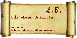 Lövbeer Brigitta névjegykártya